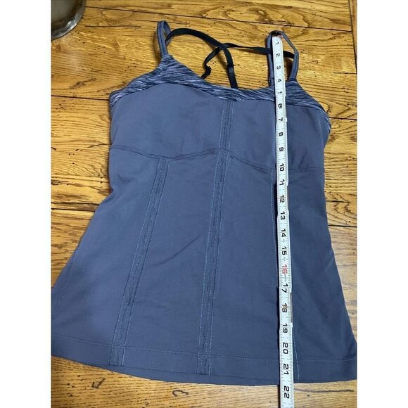 𝅺LULULEMON CENTERED POSE Tank Top Coal Gray Space Dye size  6 Yoga Dance Gym - Picture 2 of 6